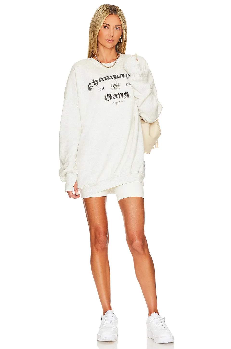 THE LAUNDRY ROOM Womens Champagne Gang Hideout Hooded Jumper - Pebble Heather