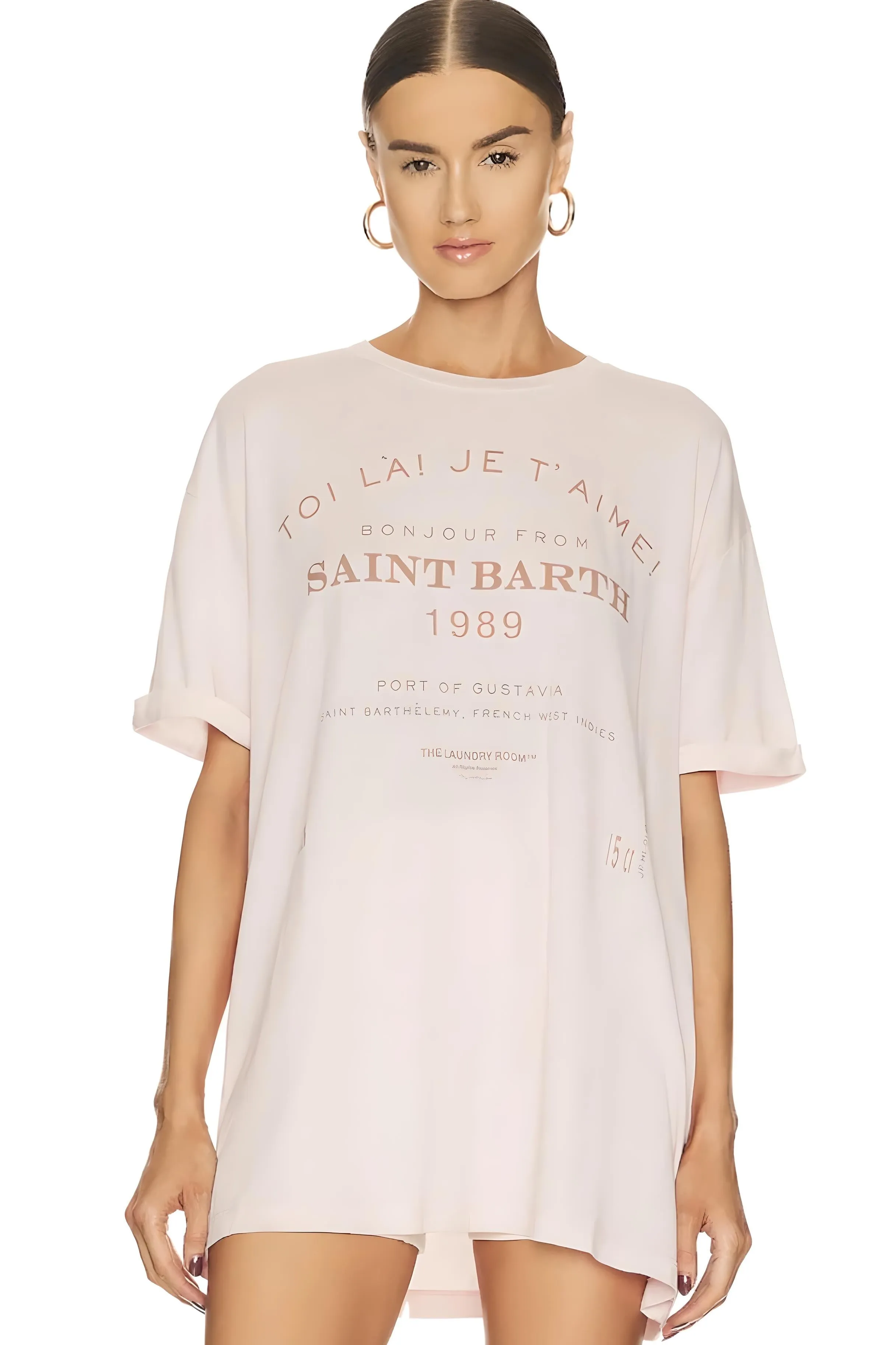 THE LAUNDRY ROOM Womens Saint Barth 89 Oversized Tee - Blush Pink
