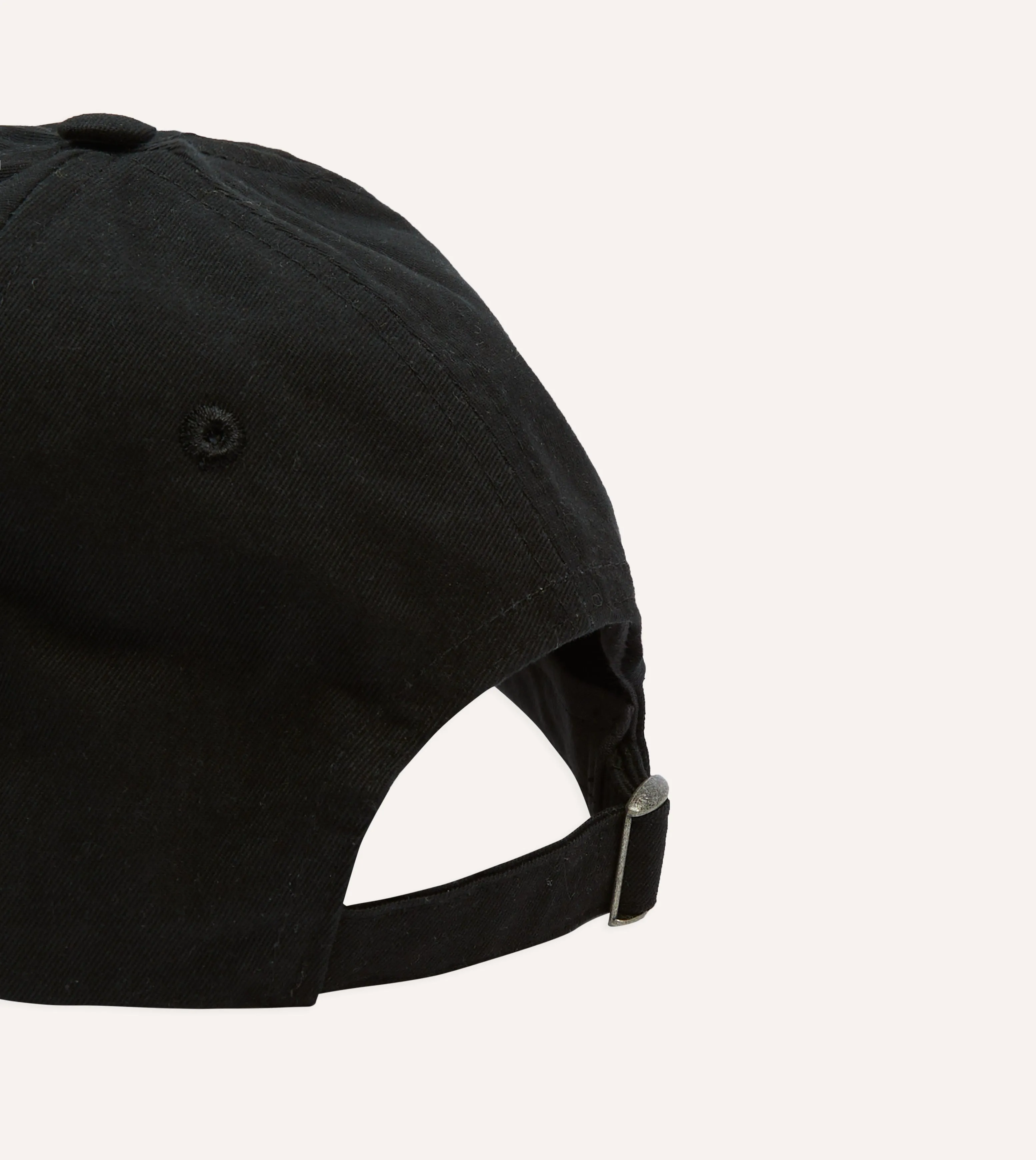 Washed Black Flower Emblem Cotton Baseball Cap