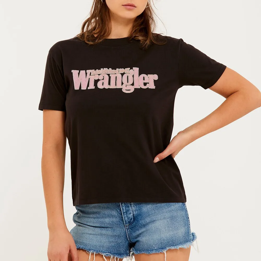 Wrangler Womens Hilton Logo Tee - Worn Black